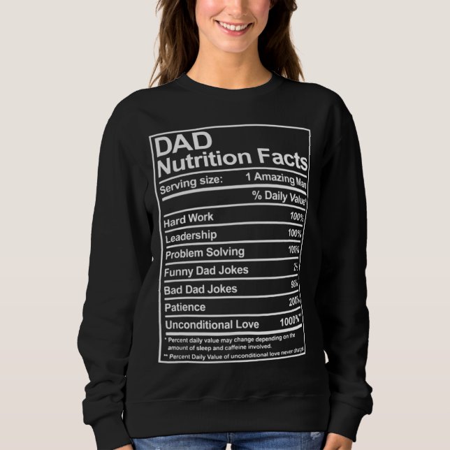 Camiseta Dad Nutrition Facts Father Cool Daddy Papa Joke Da (Frente)