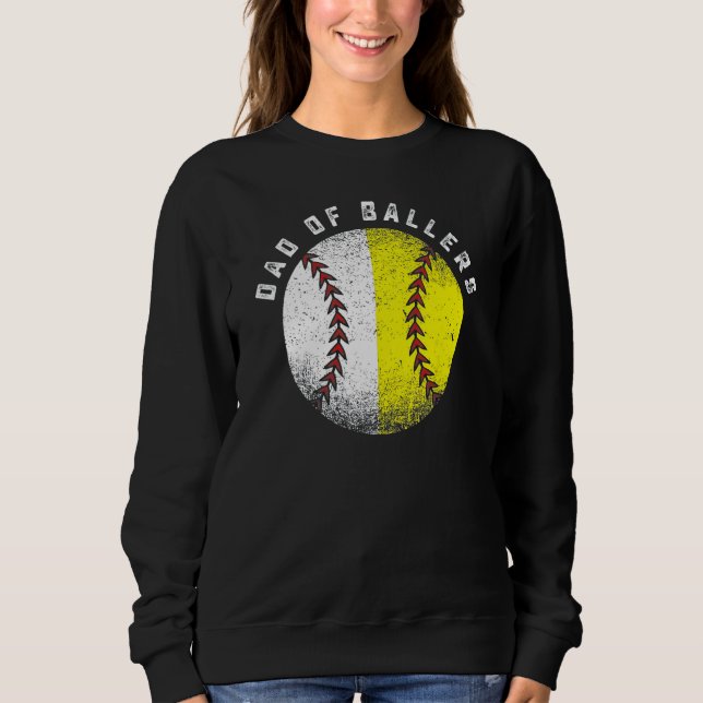 Camiseta Dad Of Ballers Baseball Softball  Father s Day (Frente)