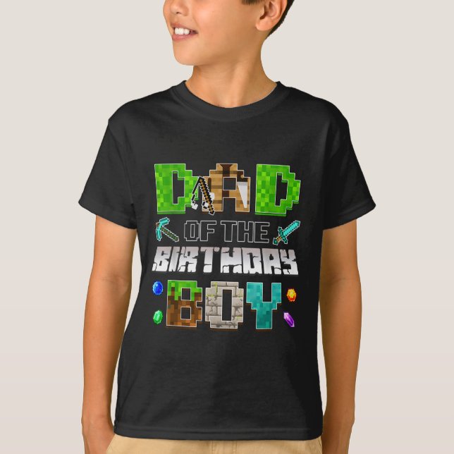 Camiseta Dad Of The Birthday Boy Funny Gaming Birthday Xel  (Frente)