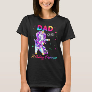Camiseta Dad Of The Birthday Princess Flossing Unicorn Men 