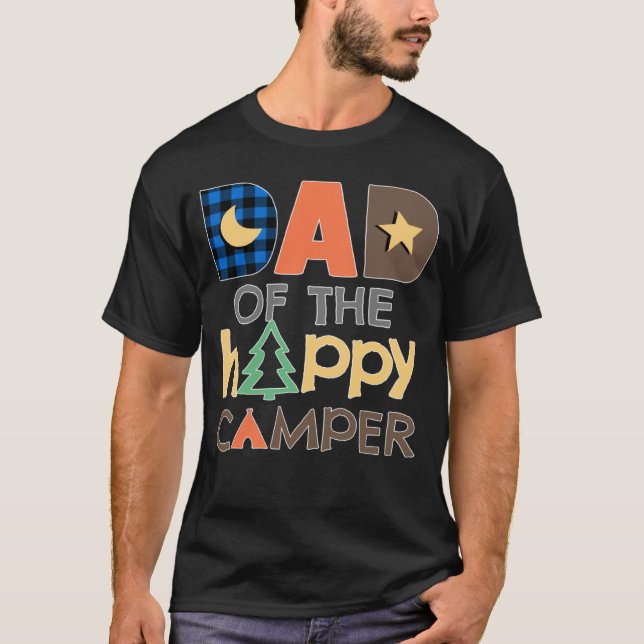 Camiseta Dad of The Happy Camper  Camping Trip Daddy Father (Frente)