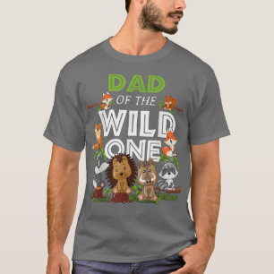Camiseta Dad of the Wild One Zoo Birthday Woodland Animals