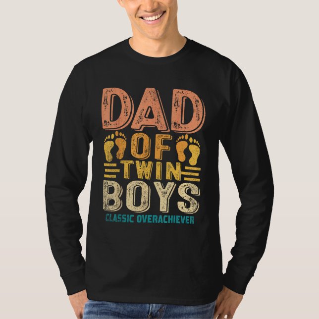 Camiseta Dad Of Twin Boys Twin Dad Father (Frente)