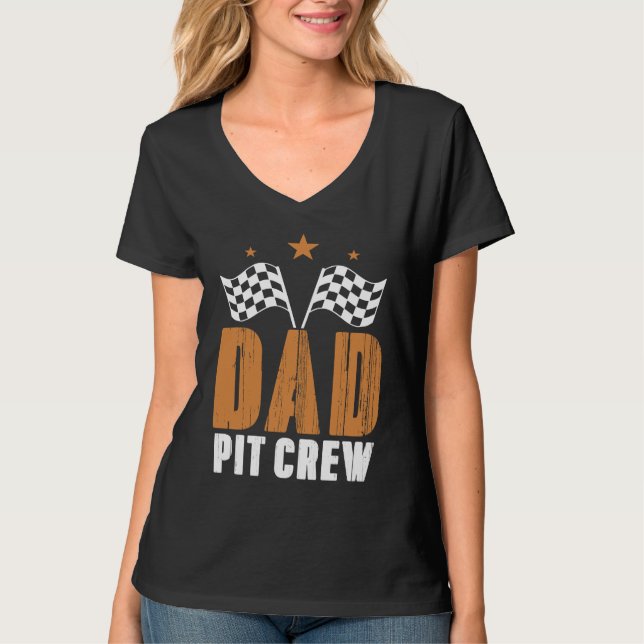 Camiseta Dad Pit Crew Wheel Tracks Race Brake Luxurious Rac (Frente)