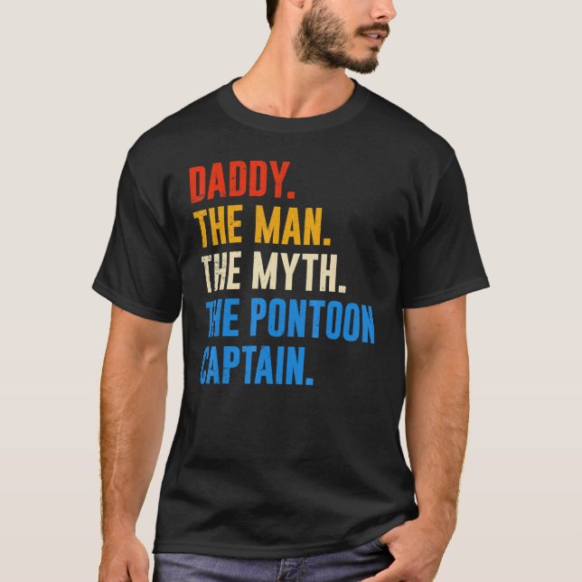 Camiseta Dad Pontoon Daddy Man Myth Pontoon Captain (Frente)