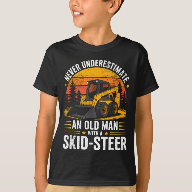 Camiseta Dad Skid Steer Operator Father Construction Heavy  (Frente)