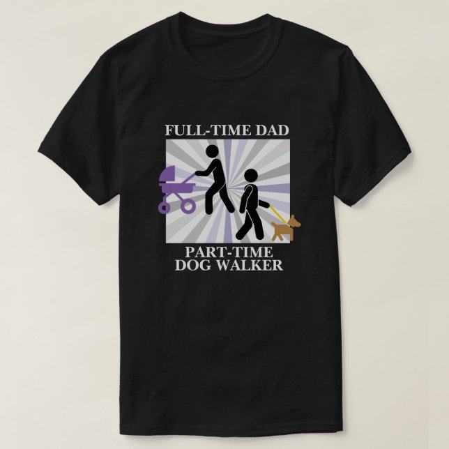Camiseta Dad with Stroller & Dog - Multi-Tasking Dad Life (Frente do Design)