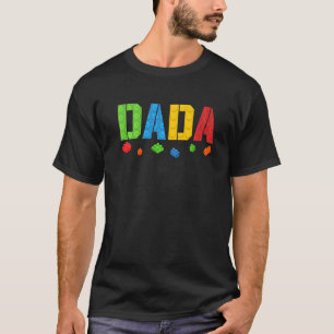 Camiseta Dada Bloqueia Mestre Construtor de tijolos Anivers
