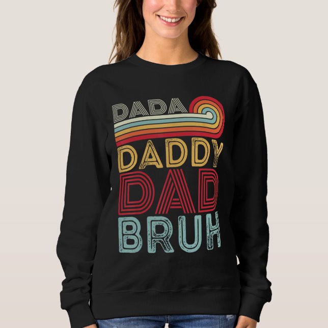 Camiseta Dada Daddy Dad Bruh Retro 80s Sunset Fathers Day (Frente)
