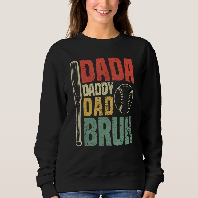 Camiseta Dada Daddy Dad Bruh Vintage Baseball (Frente)