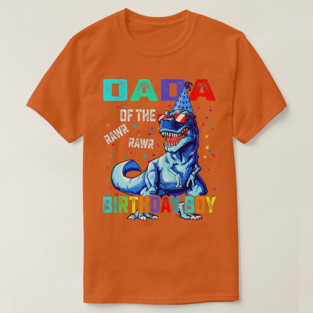 Camiseta Dada Do Birthday Boy Engraçado Dadasaurus T rex Di (Frente do Design)