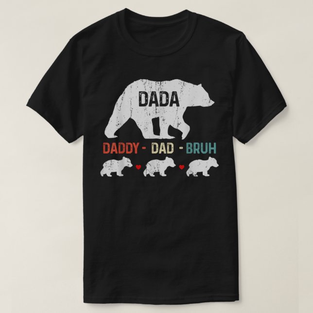 Camiseta Dada Pai Pai Bruh Bear Feliz Dia de os pais Homens (Frente do Design)