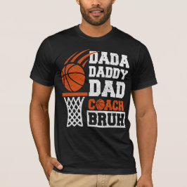 Camiseta dada papai pai treinador véi Basquetebol Dia dos P