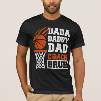Camiseta dada papai pai treinador véi Basquetebol Dia dos P
