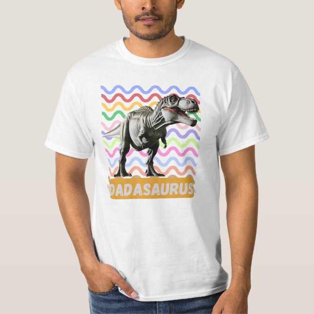 Camiseta Dada Saurus T-Rex Pai Dinossauro Engraçado Pais Pr (Frente)