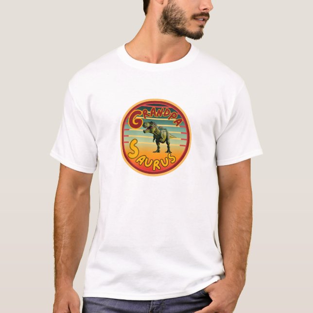 Camiseta Dada Saurus T-Rex Pai Dinossauro Engraçado Pais Pr (Frente)
