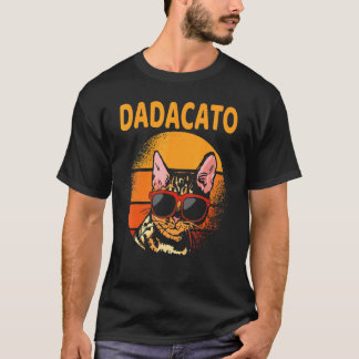 Camiseta Dadacato Gato Vintage Dad Retro Dia dos Pais Homen