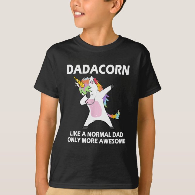 Camiseta Dadacorn Dabbing Unicorn Funny Pai Da (Frente)