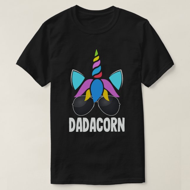 Camiseta Dadacorn Funny Unicorn Pai Gift (Frente do Design)