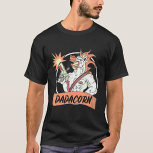 Camiseta Dadacorn Unicorn Pai E Baby Christmas Papa Sungl
