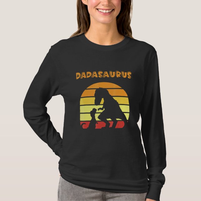 Camiseta Dadasaurus Pai Trex Padre T Rex Dinossauro Retro S (Frente)