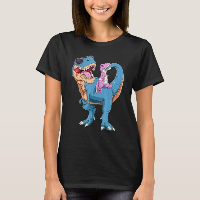 Camiseta Dadasaurus Papasaurus Dinossaur Fraldas De Bebê Pa (Frente)