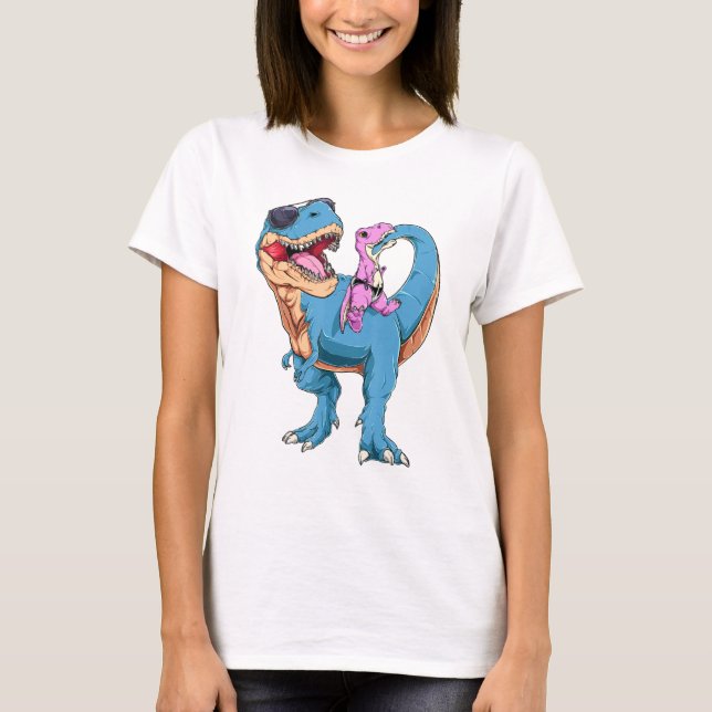 Camiseta Dadasaurus Papasaurus Dinossaur Fraldas De Bebê Pa (Frente)