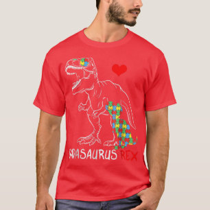 Camiseta Dadasaurus Rex Autismo Sensibilização Orgulhosa Pa