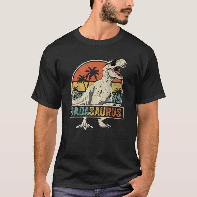 Camiseta Dadasaurus T-Rex Retro Sunset Silhouette  (Frente)