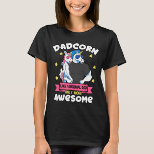 Camiseta Dadcorn 1 Pai Kid Dia de os pais Unicorn Filha Gi