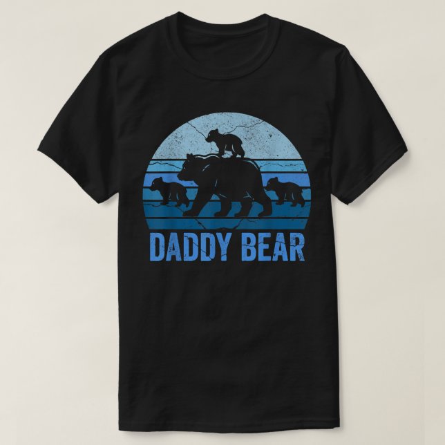 Camiseta daddy bear three cubs tshirt, bear daddy shirts fo (Frente do Design)