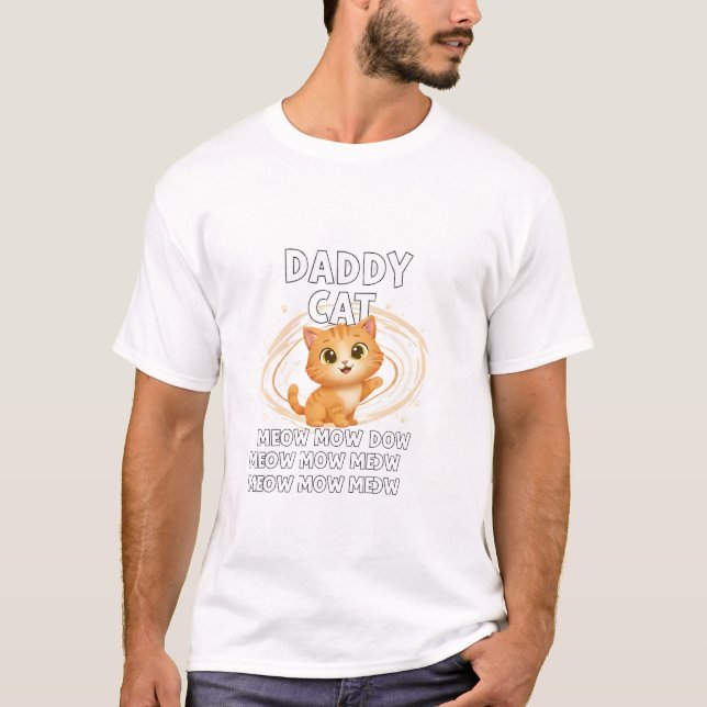 Camiseta Daddy Cat Meow Spiral (Frente)