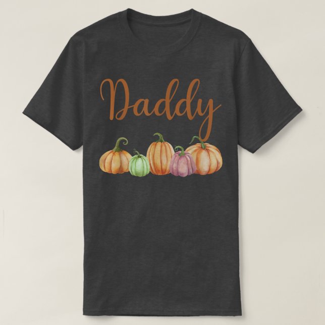 Camiseta Daddy of Little Pumpkin First Birthday Autumn Pump (Frente do Design)