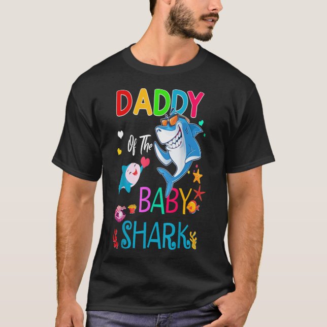 Camiseta Daddy Of The Baby Shark Birthday Boy, Girl, Kids (Frente)