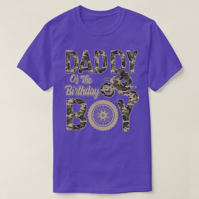Camiseta Daddy of the Birthday Boy Dirt Bike 4th B-day Part (Frente do Design)