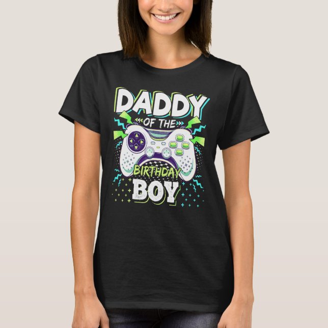 Camiseta Daddy Of The Birthday Boy Matching Video Game Birt (Frente)