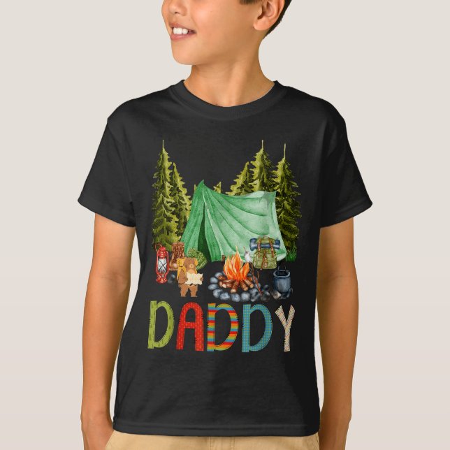 Camiseta Daddy Of The Happy Camper 1st Birthday Bear Camng  (Frente)