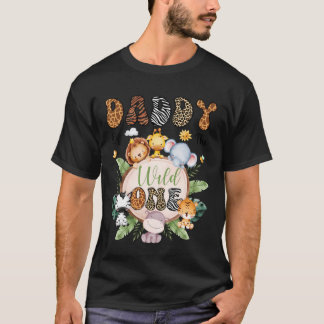 Camiseta Daddy of The Wild One 1St Birthday Safari Animal L
