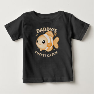 Camiseta Daddy’s Cutest Catch Fishing Funny Baby