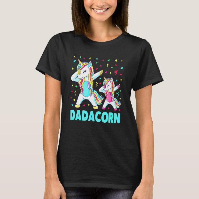 Camiseta Daddy Unicorn Daddycorn Father's Day Dad Men Birth (Frente)