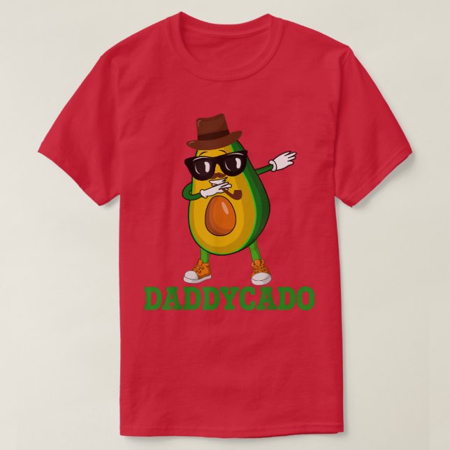 Camiseta Daddycado Funny Dabbing Pai Avocado Vegan Pai (Frente do Design)