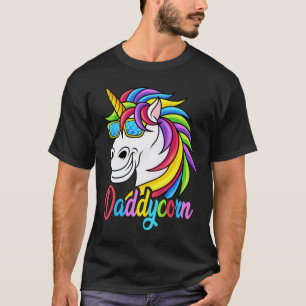 Camiseta Daddycorn Funny Pai Unicorn Gift