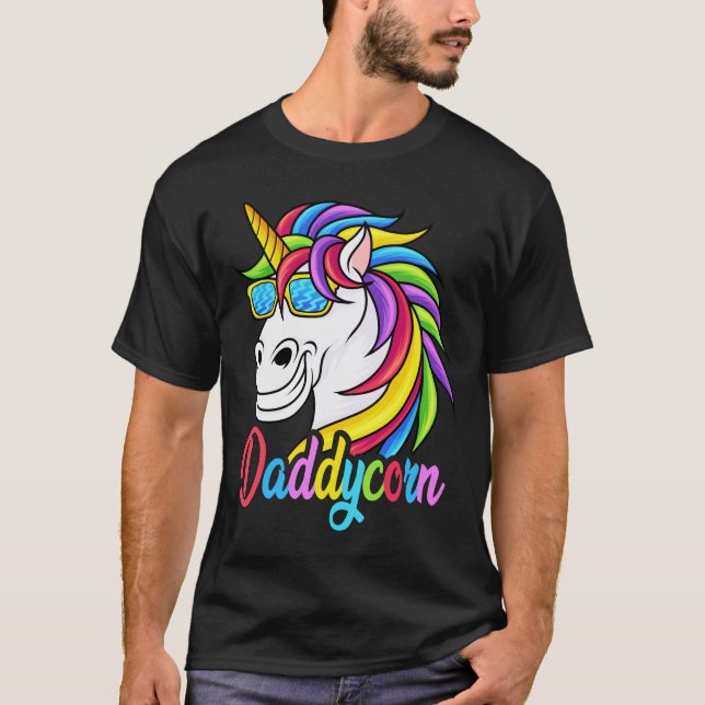Camiseta Daddycorn Funny Pai Unicorn Gift (Frente)