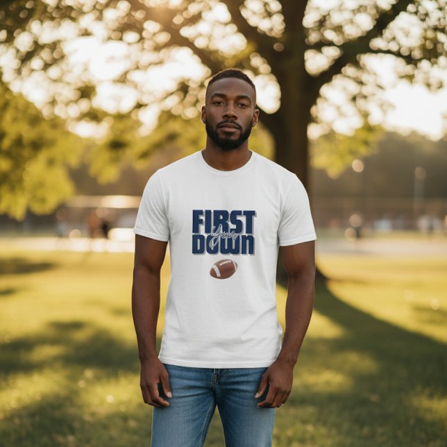 Camiseta Daddy's First Year First Down Football Navy Blue  (Criador carregado)