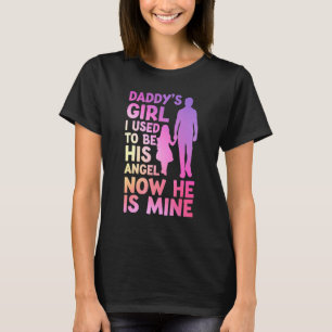 Camiseta Daddys Girl Que Eu Costumava Ser Seu Anjo Agora Qu