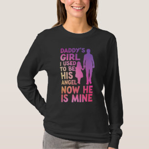 Camiseta Daddys Girl Que Eu Costumava Ser Seu Anjo Agora Qu