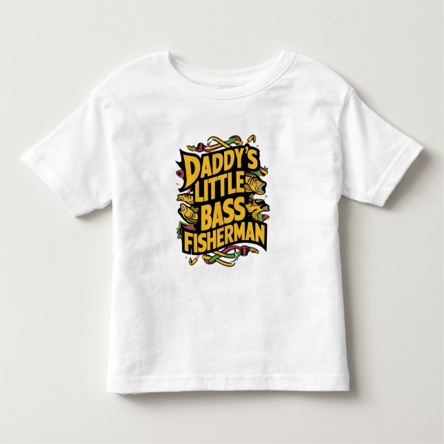 Camiseta Daddys Little Bass Pescador (Frente)