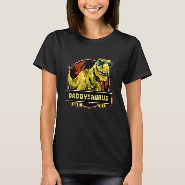 Camiseta Daddysaurus Dia de os pais Rex Dinossaur Pai Sauru (Frente)