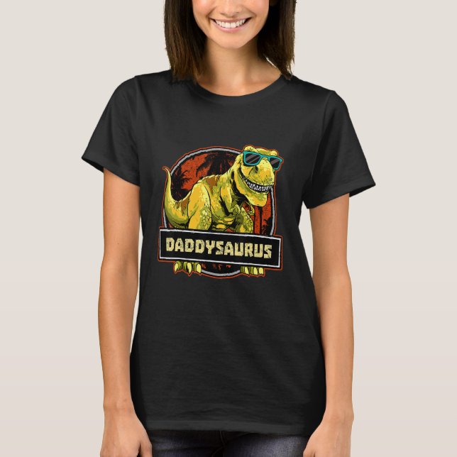 Camiseta Daddysaurus Dia de os pais Rex Dinossaur Pai Sauru (Frente)