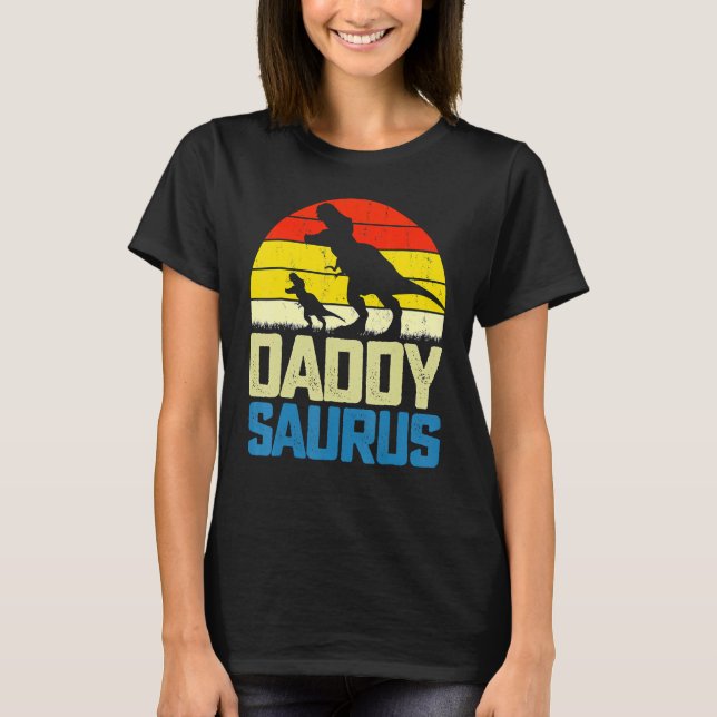Camiseta Daddysaurus Fathers Day  Daddy Saurus Men Dad (Frente)
